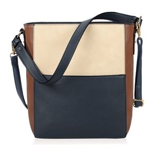 Brand NEW Nubily vegan leather tote purse. High quality. Navy brown cream